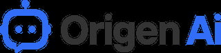 Origen AI logo with blue chat icon and gray and blue text
